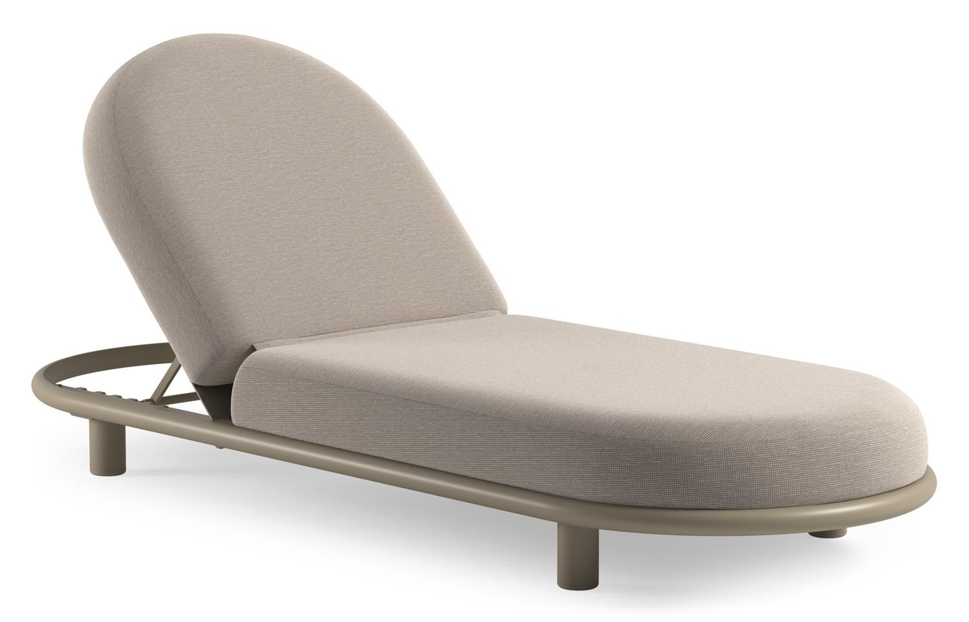 Lomano verstelbaar ligbed in beige aluminium met slow farafra all weather sunbrella® luxe