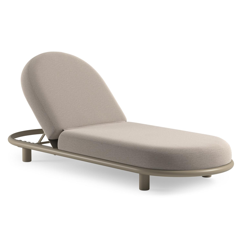 Lomano verstelbaar ligbed in beige aluminium met slow farafra all weather sunbrella® luxe