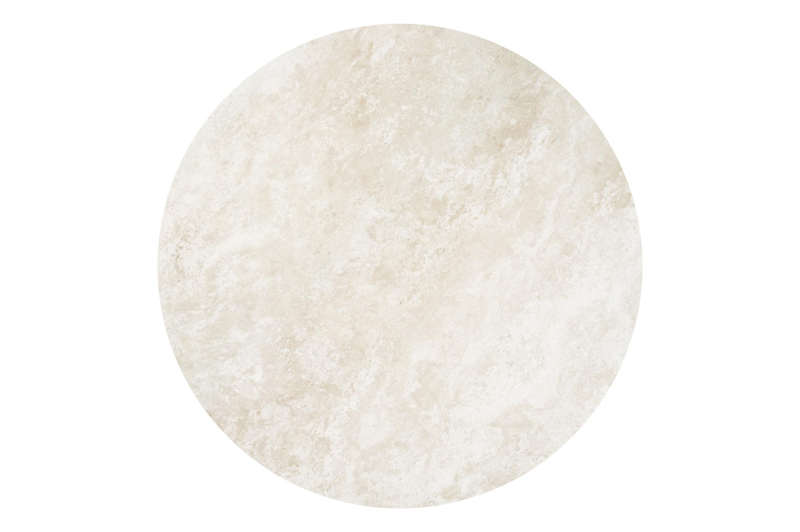 Amico low dining tuintafel rond in zwart aluminium en volkeramiek Rapolano - Dia. 148 x H 61 cm