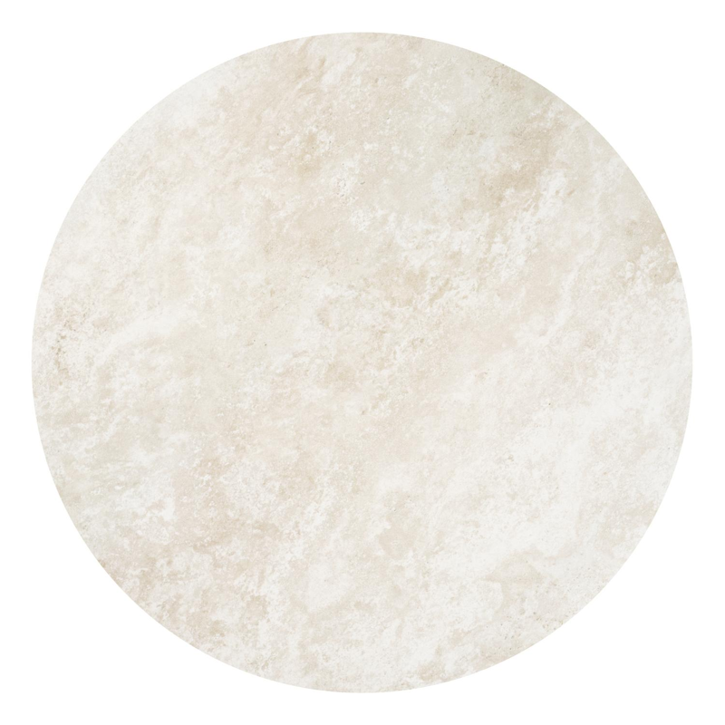 Amico low dining tuintafel rond in zwart aluminium en volkeramiek Rapolano - Dia. 148 x H 61 cm