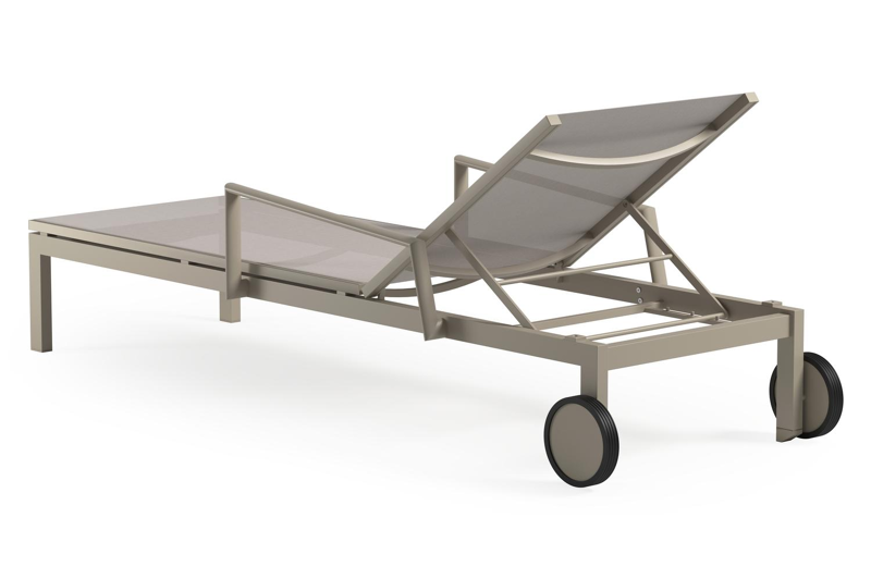 Caravelle verstelbaar ligbed in beige aluminium