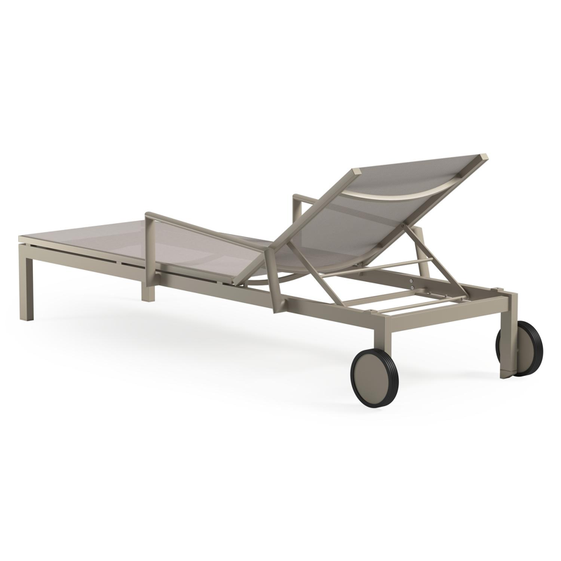 Set van 2 verstelbare Caravelle ligbedden in beige aluminium