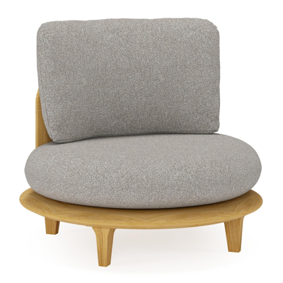 Fauteuil de jardin Bomero en teck et coussins en all weather sunbrella® luxe tundra charcoal