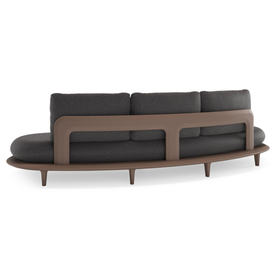 Bomero loungebank in taupe aluminium met firenze tunder all weather solica kussen