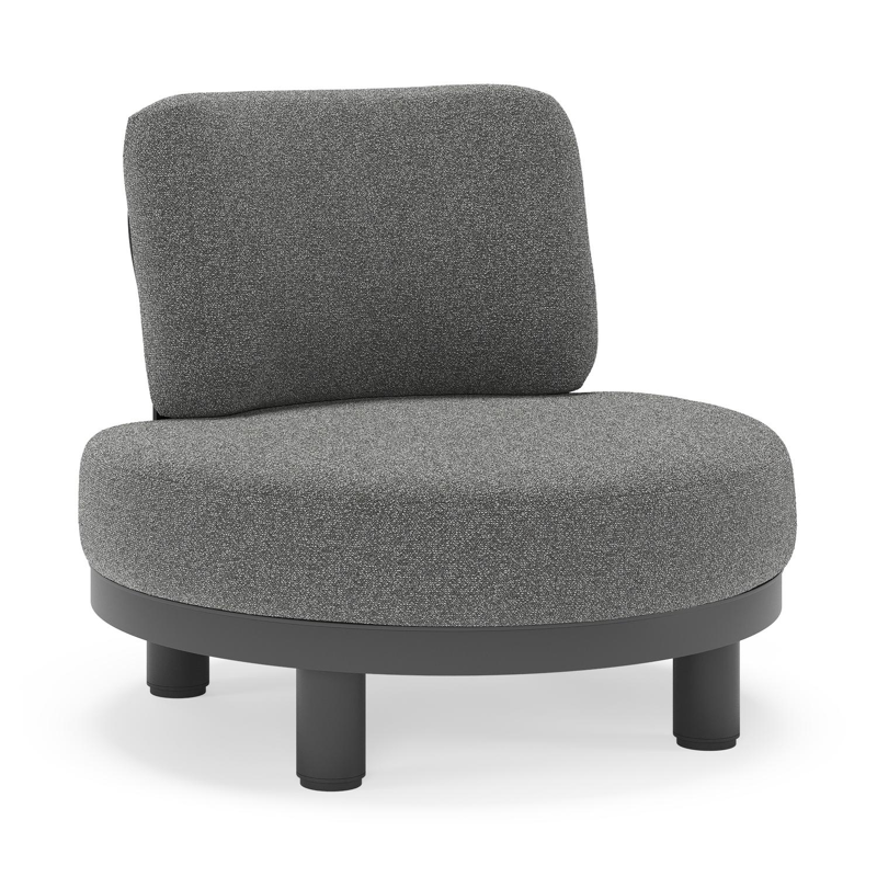 Fauteuil de jardin Donato en aluminium noir et coussins en all weather cosytica Catania Black