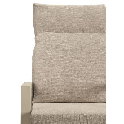 Leon tuinstoel in beige aluminium en beige textilene met kussen in Rustic Weather+ Softtouch
