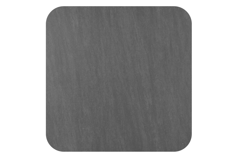 Amico tuintafel afgerond vierkant in beige aluminium en volkeramiek Basalt Black - L 148 x B 148 x H 73.5 cm