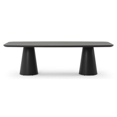 Donato tuintafel in zwart aluminium en volkeramiek calatorao - L 255 x B 115 x H 74 cm