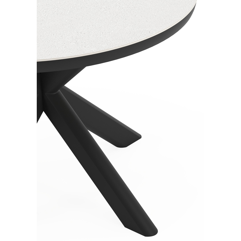 Pamplona tuinset in zwart aluminium en topo minerale sintered stone met 4 Gerona tuinstoelen