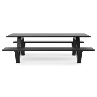 Norma picknicktafel in zwart aluminium - L 240 x B 213 x H 74 cm