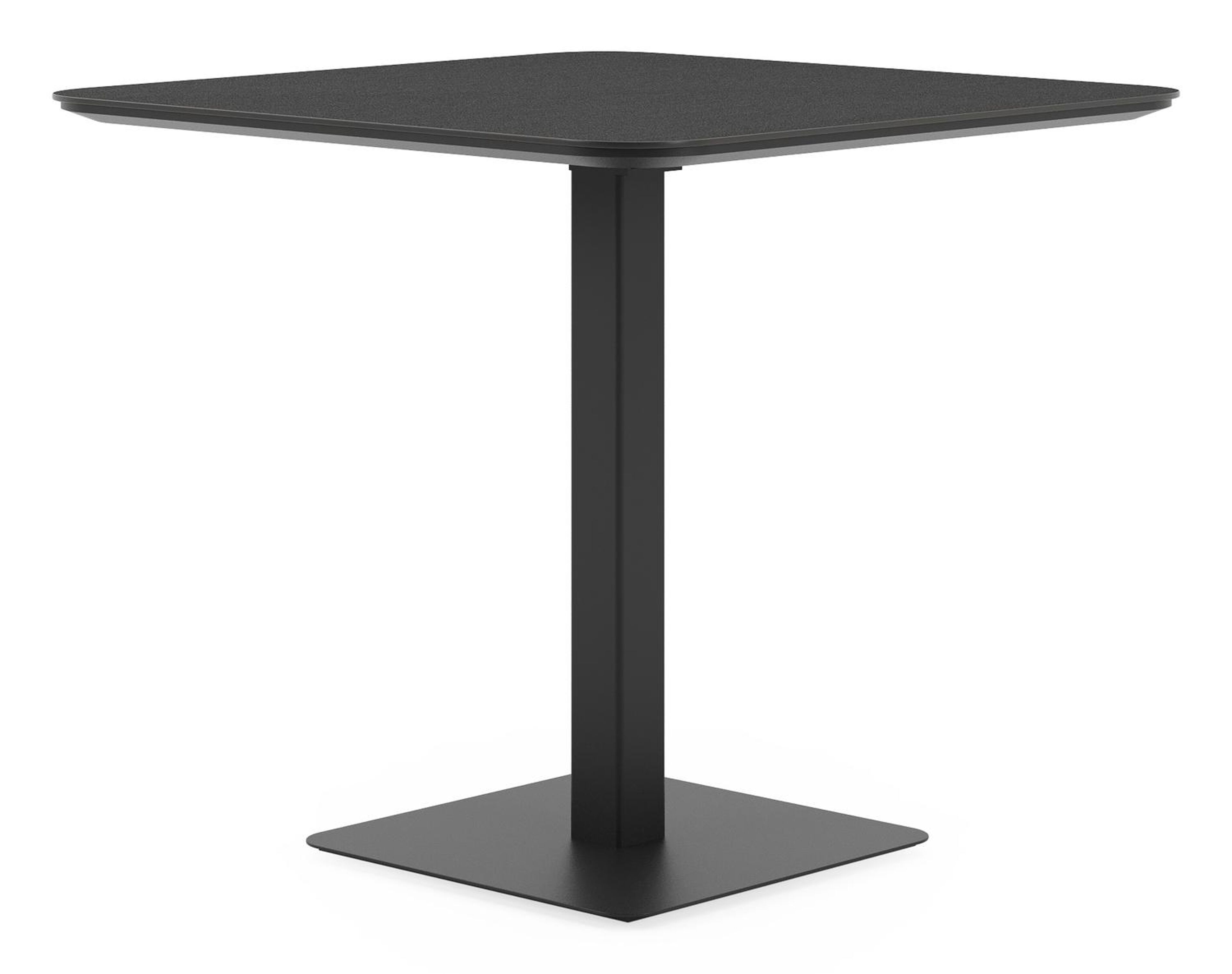 Fano kantelbare tuintafel vierkant afgerond in zwart aluminium en volkeramiek nero black - L 80 x B 80 x H 73 cm