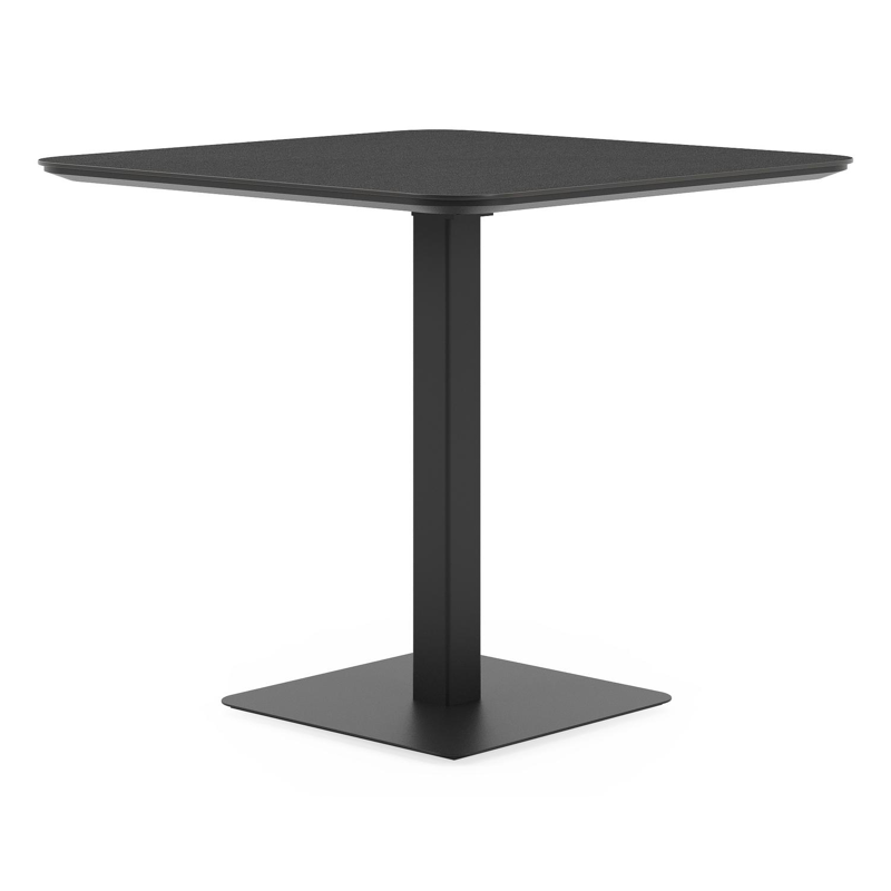 Fano kantelbare tuintafel vierkant afgerond in zwart aluminium en volkeramiek nero black - L 80 x B 80 x H 72.5 cm