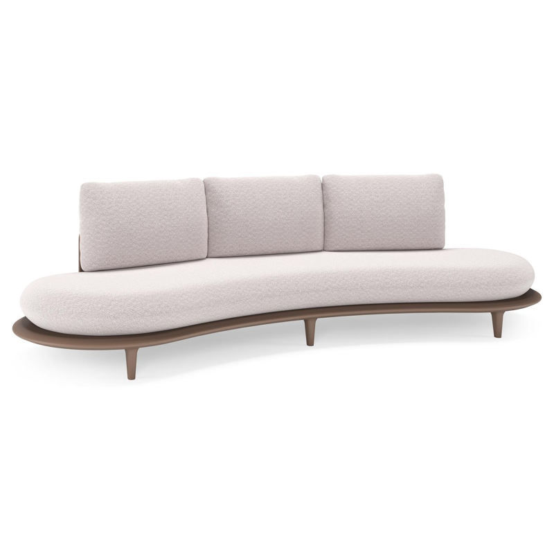 Bomero loungebank in taupe aluminium met wander gobi all weather sunbrella® luxe kussen