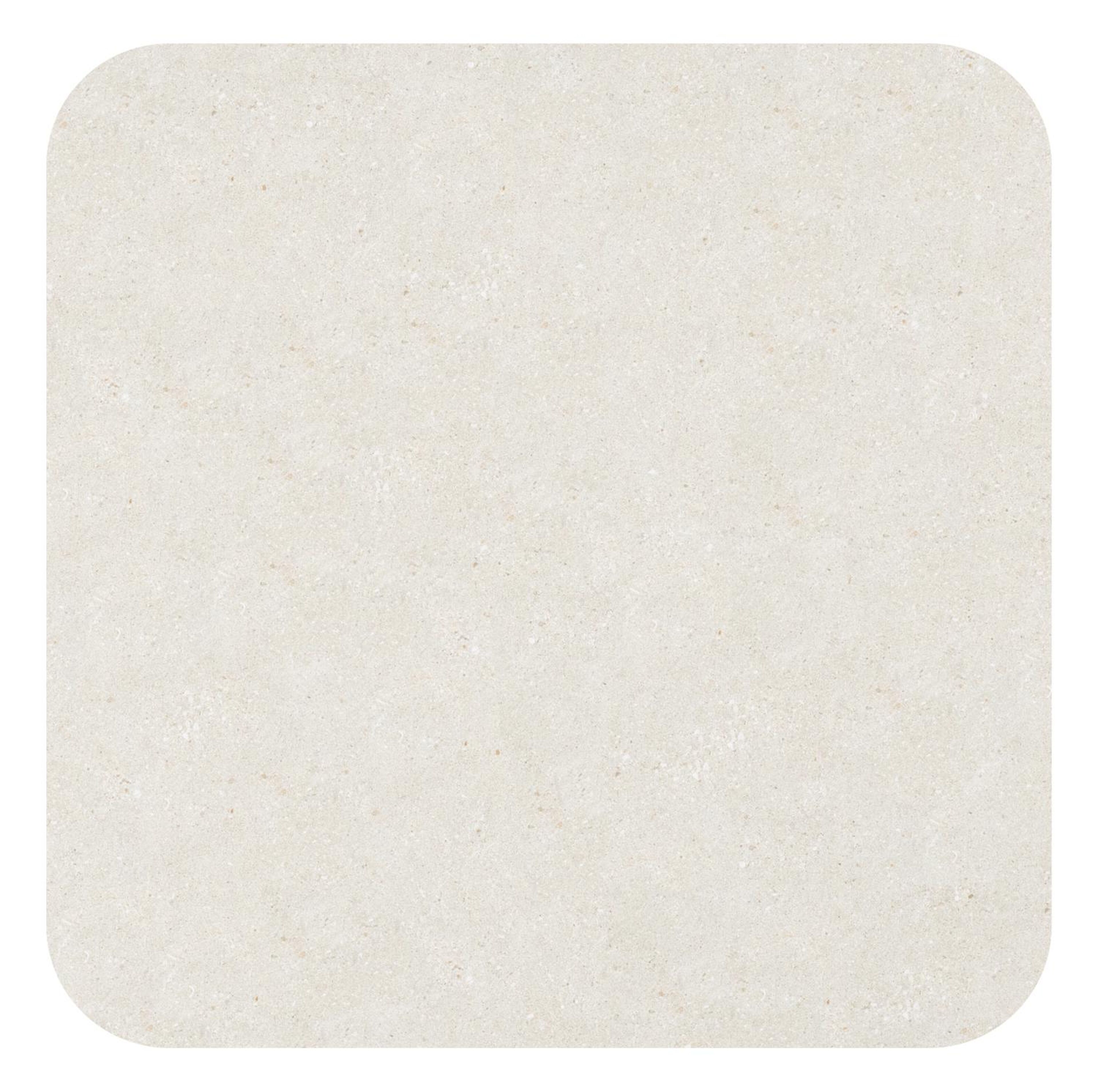 Table de jardin Amico carré arrondi en aluminium blanc et céramique pleine Shilin - Lg. 148 x Lrg. 148 x Haut. 74 cm