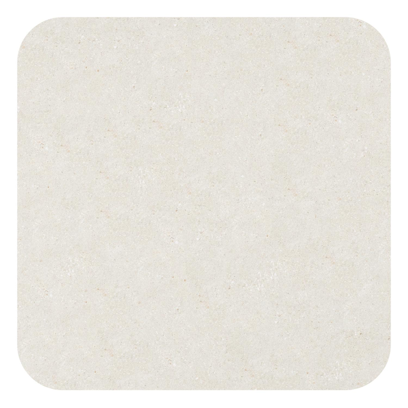 Amico tuintafel afgerond vierkant in wit aluminium en volkeramiek Shilin - L 148 x B 148 x H 73.5 cm