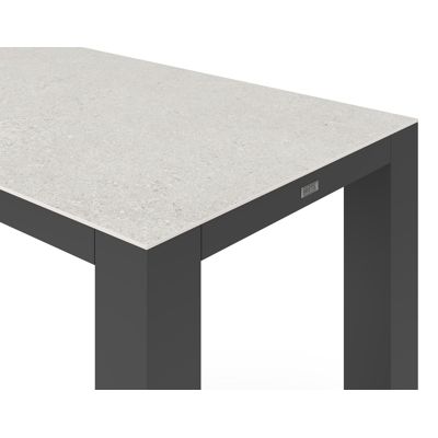 Table de jardin Nano en aluminium noir et céramique pleine shilin - Lg 170 x Larg. 70 x H 106 cm