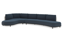 Chaise longue rechts + 3-zit organisch