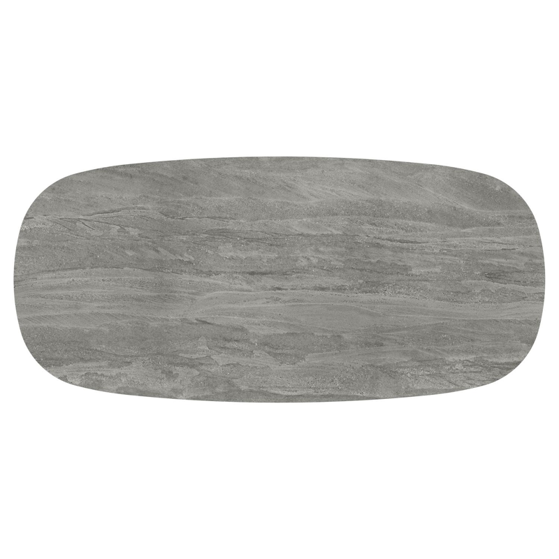 Amico tuintafel bombo in wit aluminium en volkeramiek Aspen Grey - L 270 x B 125 x H 73.5 cm