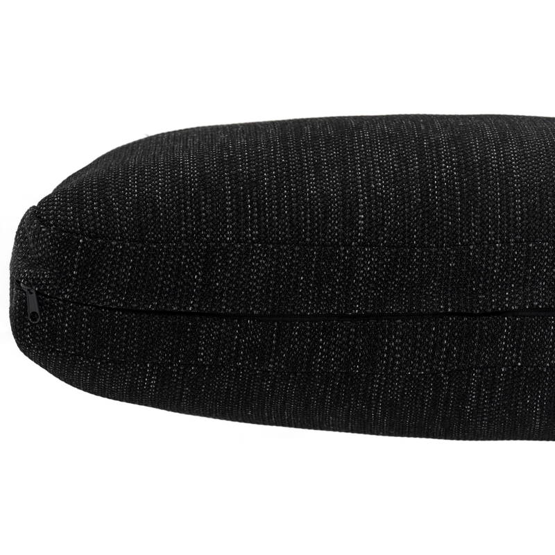 Cordoba loungeset in zwart aluminium en verticaal geweven rope met zwart weather+ softtouch kussens en loungetafel