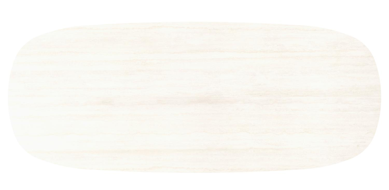 Amico tuintafel bombo in beige aluminium en volkeramiek Travertino Bianco - L 320 x B 130 x H 73.5 cm