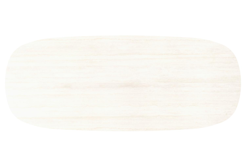 Amico tuintafel bombo in beige aluminium en volkeramiek Travertino Bianco - L 320 x B 130 x H 73.5 cm