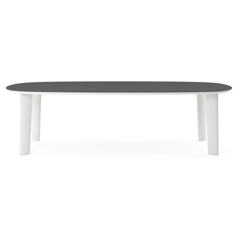 Table de jardin Amico bombo xl en aluminium blanc et céramique pleine Nero Black - Lg. 270 x Lrg. 148 x Haut. 73.5 cm