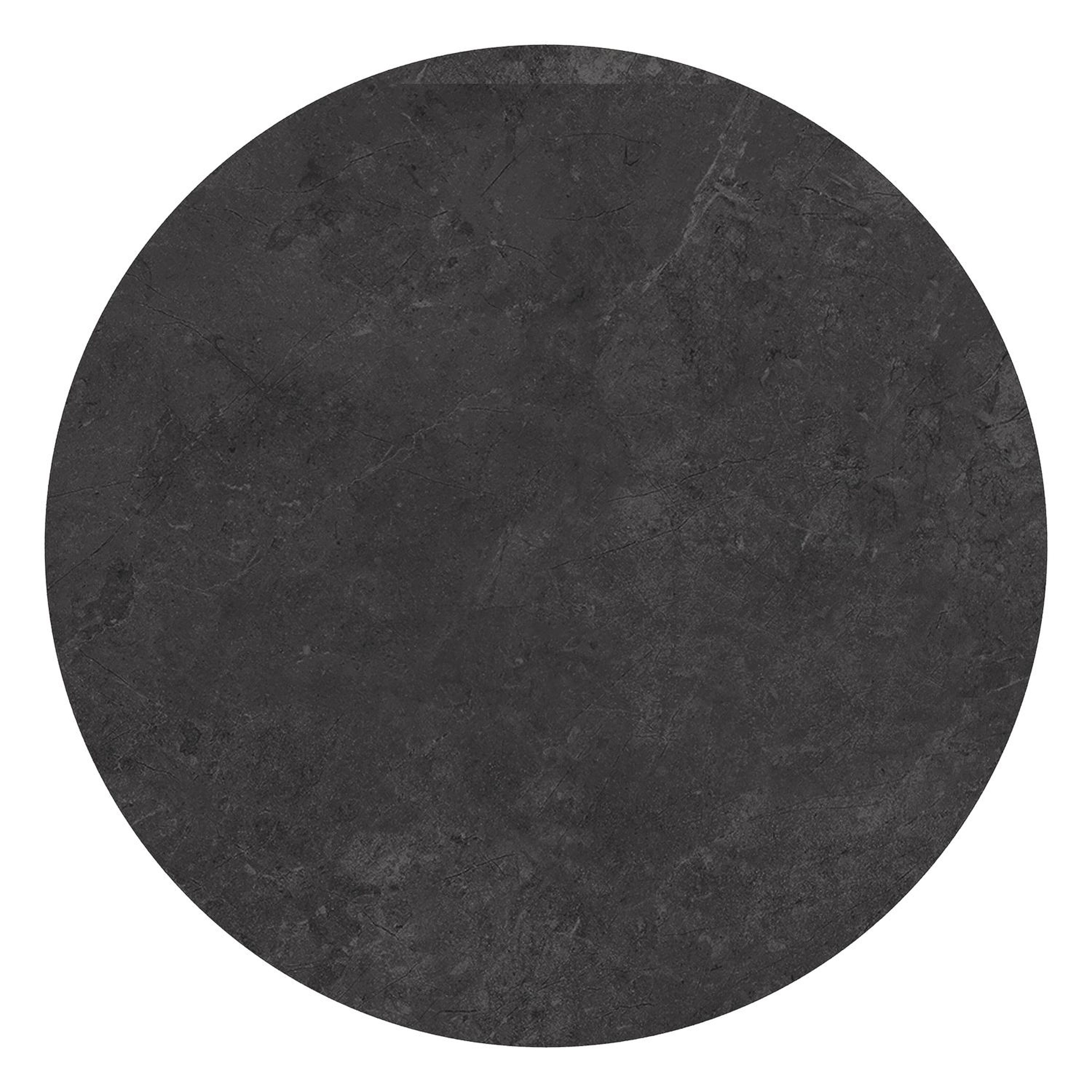 Erla loungetafel in zwart aluminium en zwart verticaal geweven ronde rope met zwart sintered stone - Dia. 90 x H 30 cm