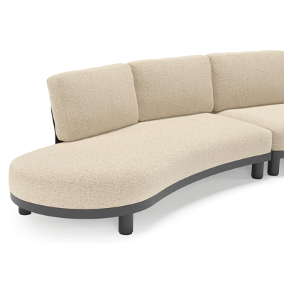 Donato loungebank in zwart aluminium met all weather cosytica Bora Forest kussen