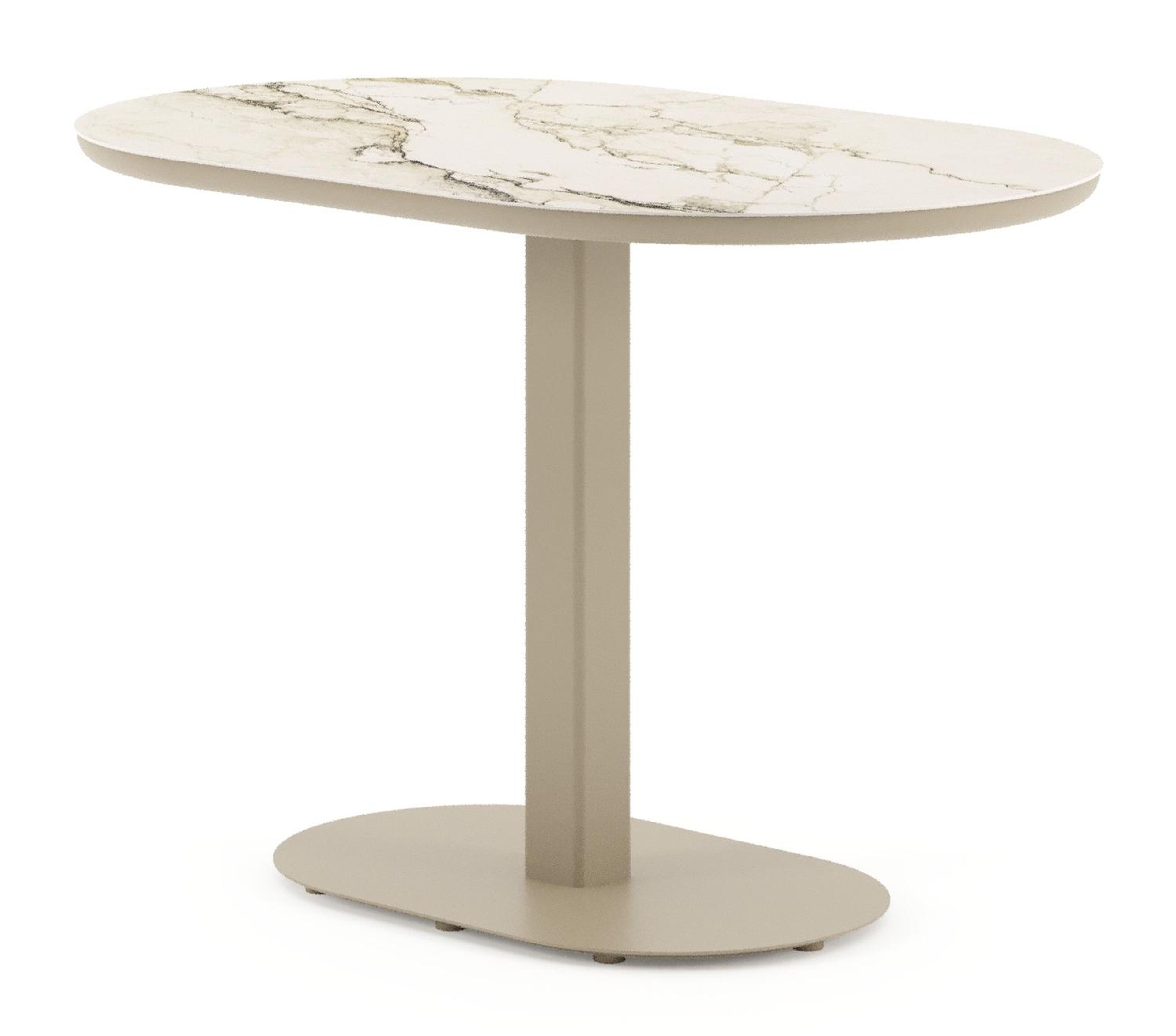 Teramo kantelbare tuintafel bombo in beige aluminium en volkeramiek Colorado Dunes - L 110 x B 70 x H 74 cm