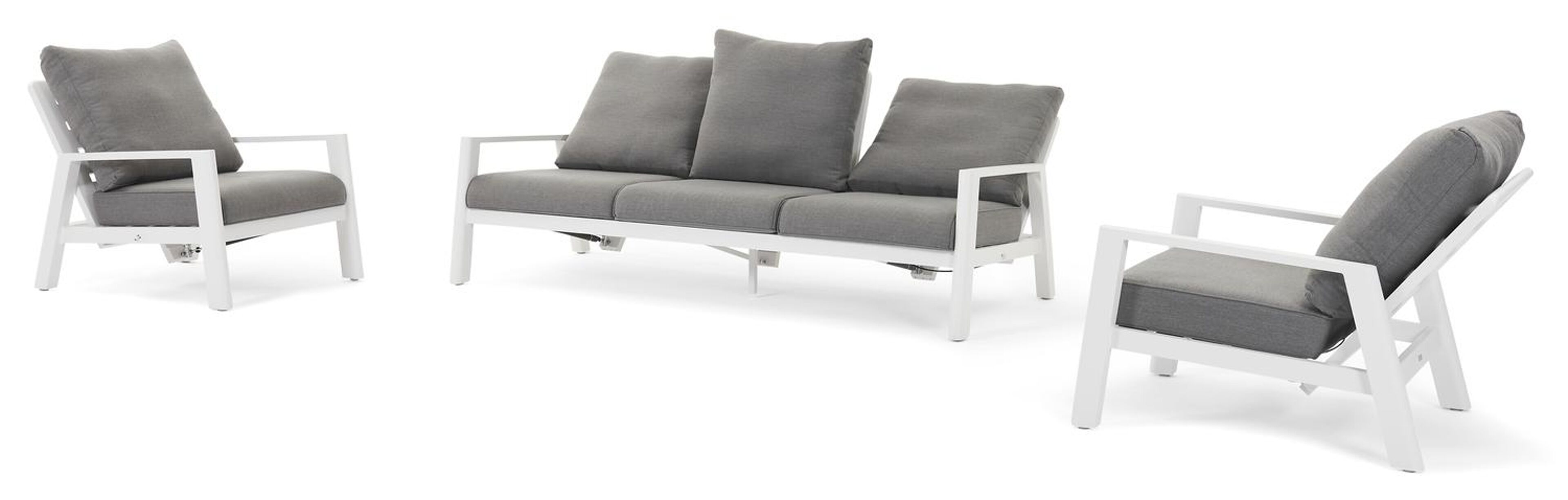 Cirello lounge 1-zit in wit aluminium