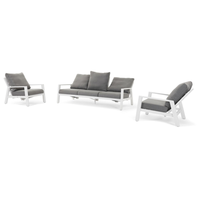 Cirello lounge 1-zit in wit aluminium