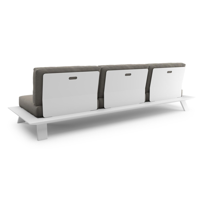 Cesano loungebank in wit aluminium met lopi silver all weather Sunbrella® luxe kussen