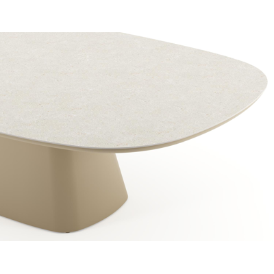 Amico tuintafel bombo xl in beige aluminium en volkeramiek Shilin - L 270 x B 148 x H 73.5 cm