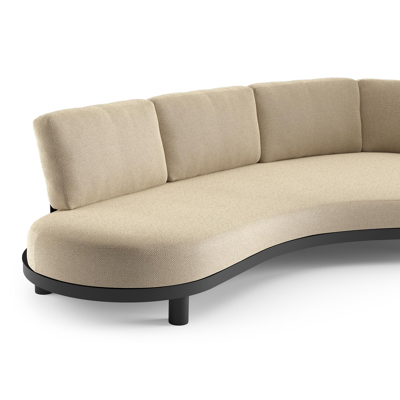 Donato loungebank in zwart aluminium met althea camel all weather cosytica kussen