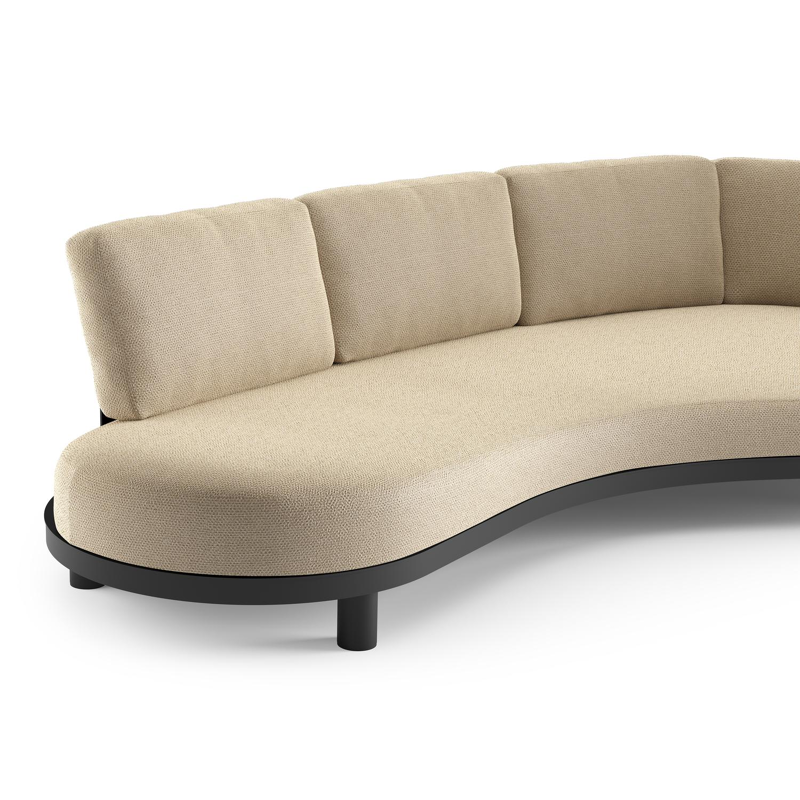 Donato loungebank in zwart aluminium met althea camel all weather cosytica kussen