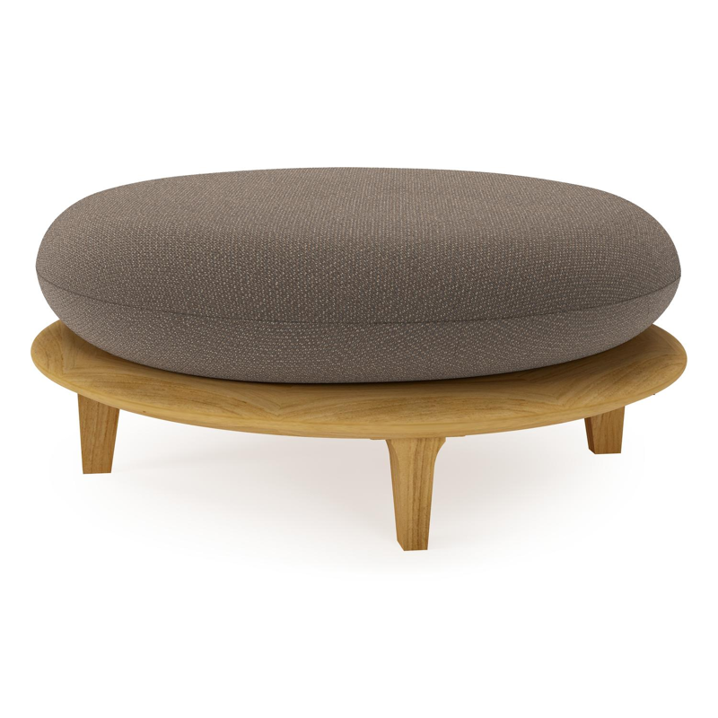 Bomero poef in teak met lopi coconut all weather sunbrella® luxe kussen