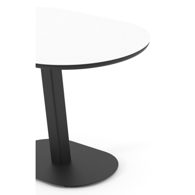 Teramo tuintafel bombo in zwart aluminium en volkeramiek Arctic White - L 110 x B 70 x H 73.7 cm