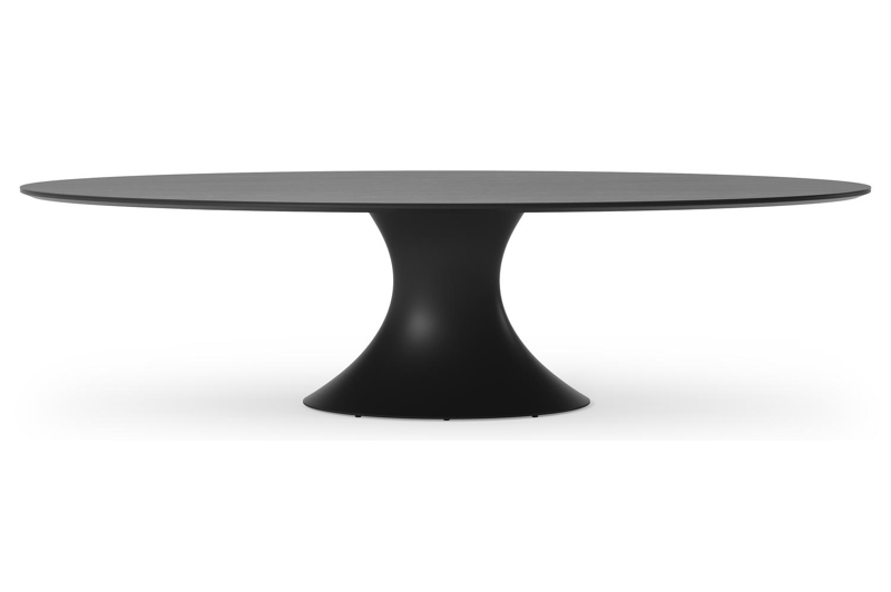 Table de jardin Fano en aluminium noir et céramique pleine basalt black - Lg 290 x Larg. 148 x H 75 cm