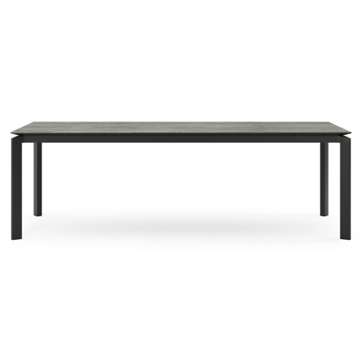 Cirello tuintafel in zwart aluminium en volkeramiek aspen grey - L 240 x B 100 x H 75 cm