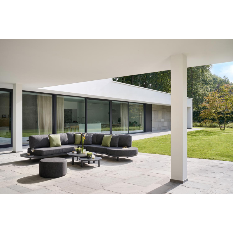 Gozo poef in sky black weather+ softtouch - Dia. 62 x H 38.5 cm