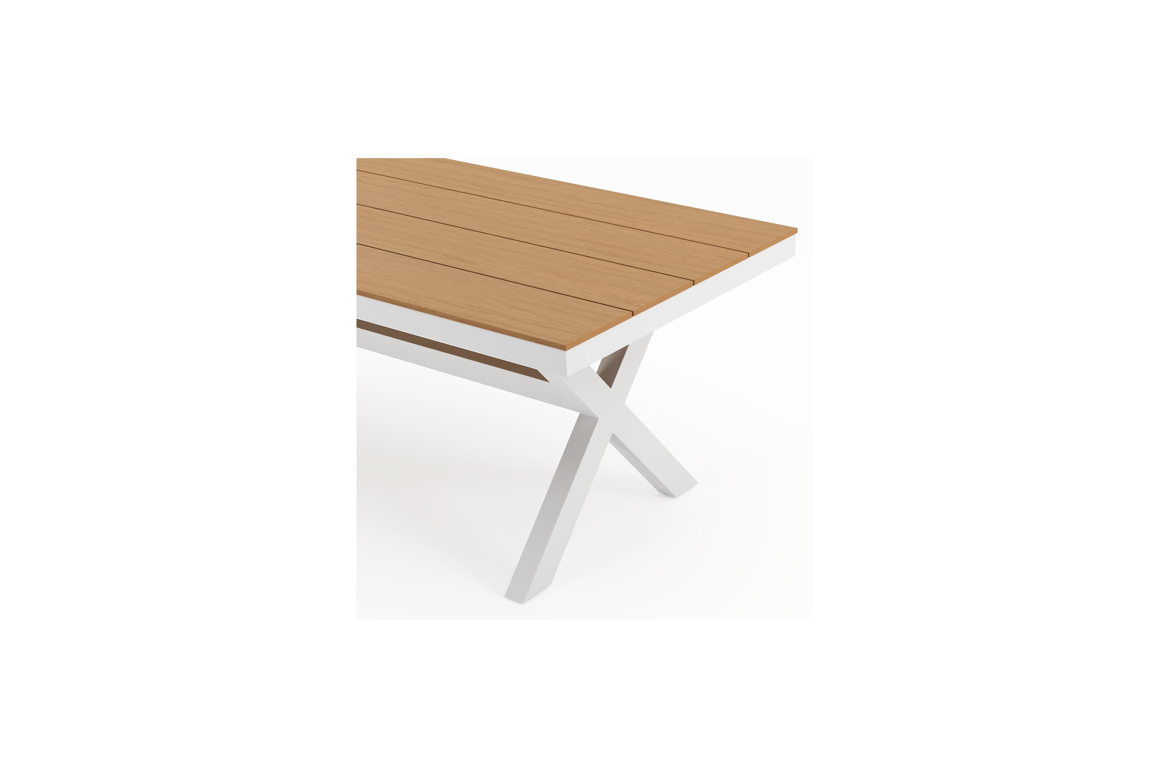 Bahia tuinset in wit aluminium en polywood met 10 Salto tuinstoelen