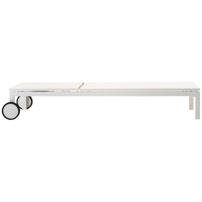 Caravelle verstelbaar ligbed in wit aluminium met wit textilene