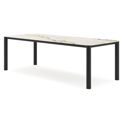 Orso tuintafel rechthoekig afgerond in zwart aluminium en volkeramiek colorado dunes - L 240 x B 100 x H 73.5 cm