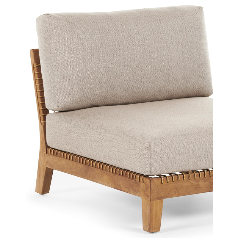 Cosito loungezetel 1-zit in  teak met savane coconut all weather sunbrella® luxe kussen