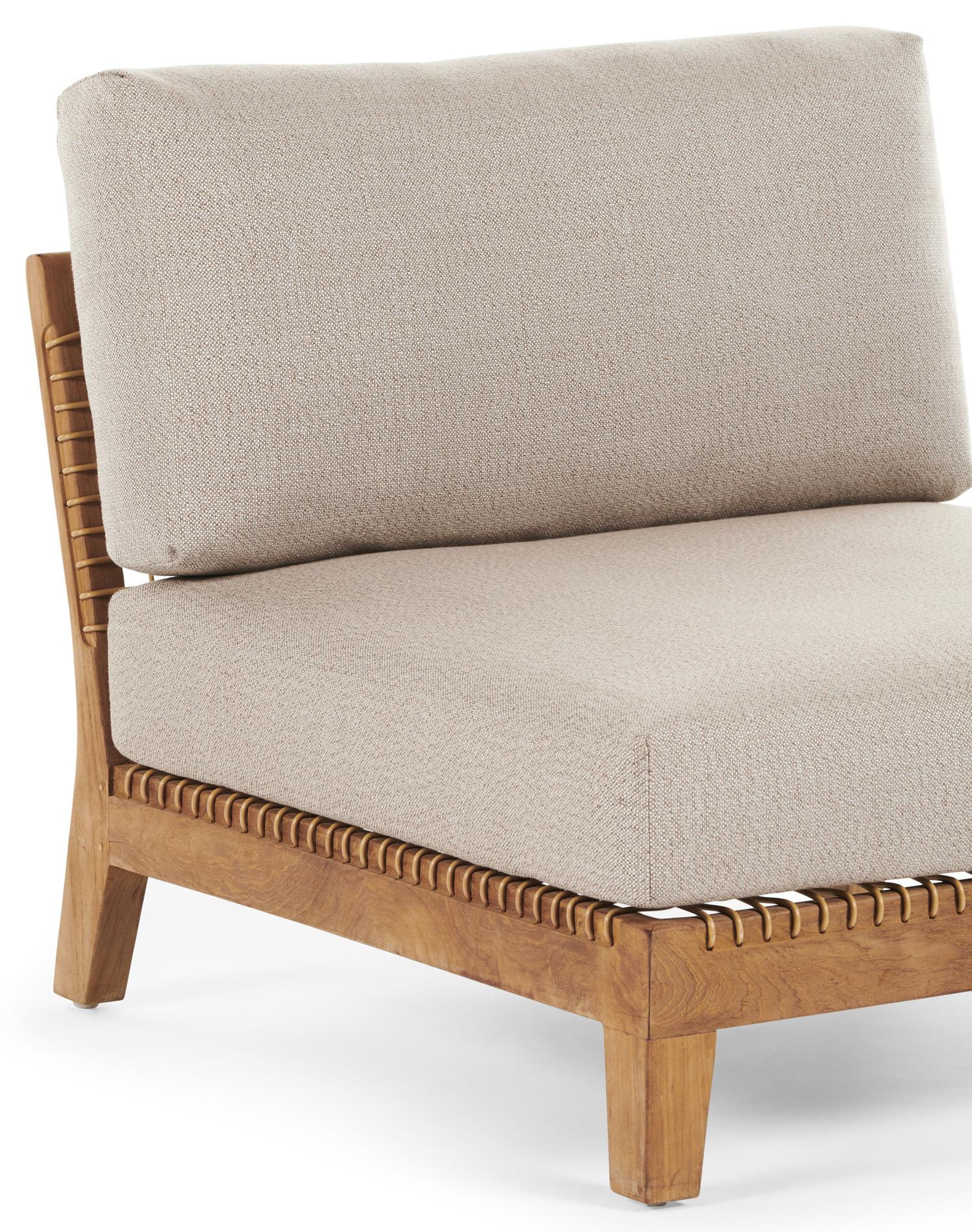 Fauteuil de jardin Cosito 1-pl en teck  avec coussin en all weather sunbrella® luxe savane coconut