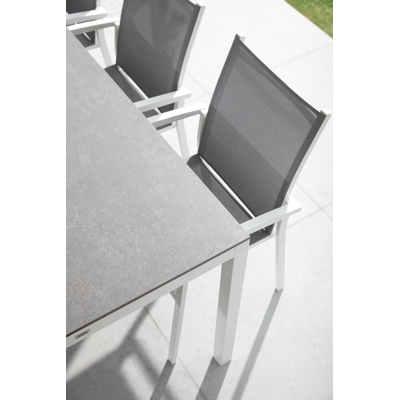 Tafelblad in volkeramiek op glas - Grijs - L 200  x B 100 cm