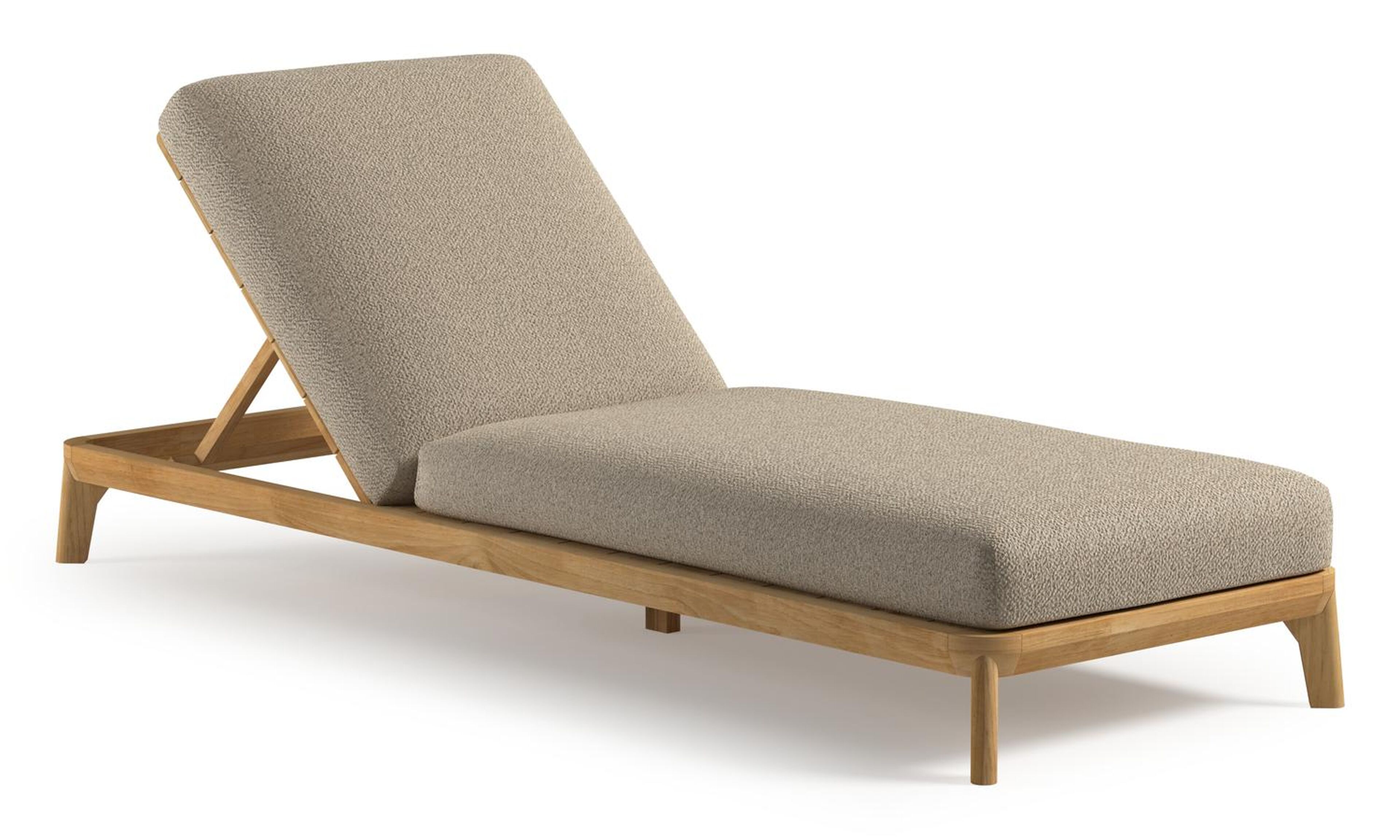 Orso verstelbaar ligbed in teak met bora forest all weather Cosytica kussen