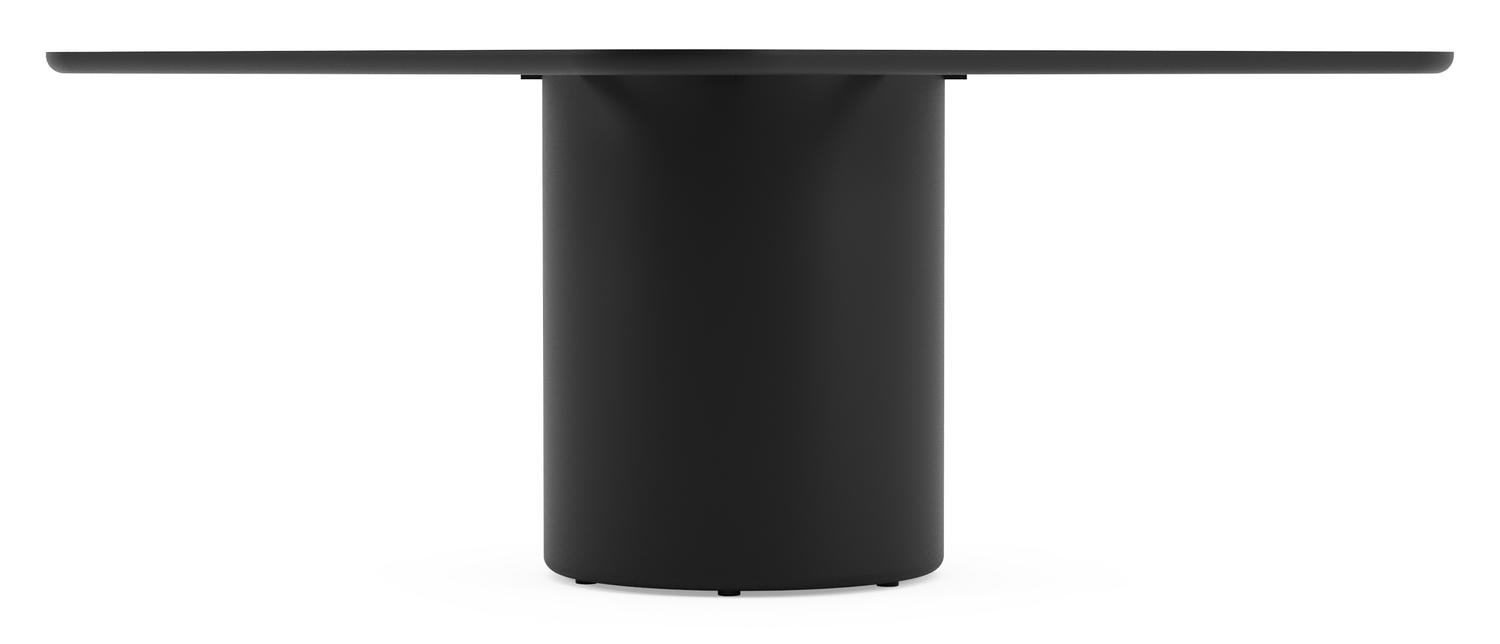 Table de jardin Amico carré arrondi en aluminium noir et céramique pleine Basalt Black - Lg. 148 x Lrg. 148 x Haut. 73.5 cm