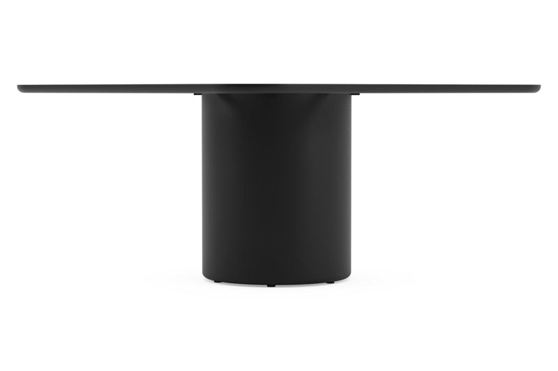 Amico tuintafel afgerond vierkant in zwart aluminium en volkeramiek Taj Mahal - L 148 x B 148 x H 73.5 cm