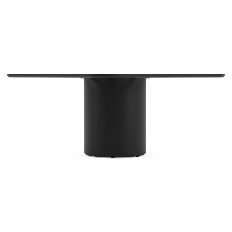 Amico tuintafel afgerond vierkant in zwart aluminium en volkeramiek Basalt Black - L 148 x B 148 x H 73.5 cm